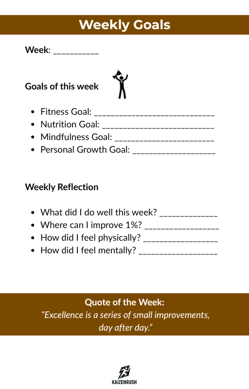 KaizenRush Wellness Planner